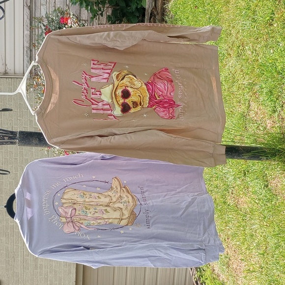 Simply Southern Long sleeved Tee Shirts New With Tags - Picture 1 of 7